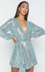 three of us dress in Light Blue Sequin