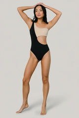 Treasure Cut-Out One Piece | Black + Sand