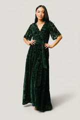 Uma Velvet Maxi Dress | Dark Green