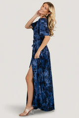 Uma Velvet Maxi Dress | Navy