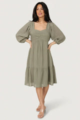 Vaeda Midi Dress | Olive