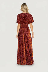Veronica Velvet Maxi Dress | Rust