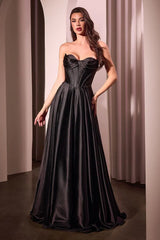 Ellery Gown - Satin A-Line Dress With Pockets