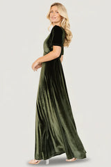 Vivian Velvet Maxi Dress | Olive
