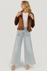 Marisa Faux Suede Jacket | Caramel