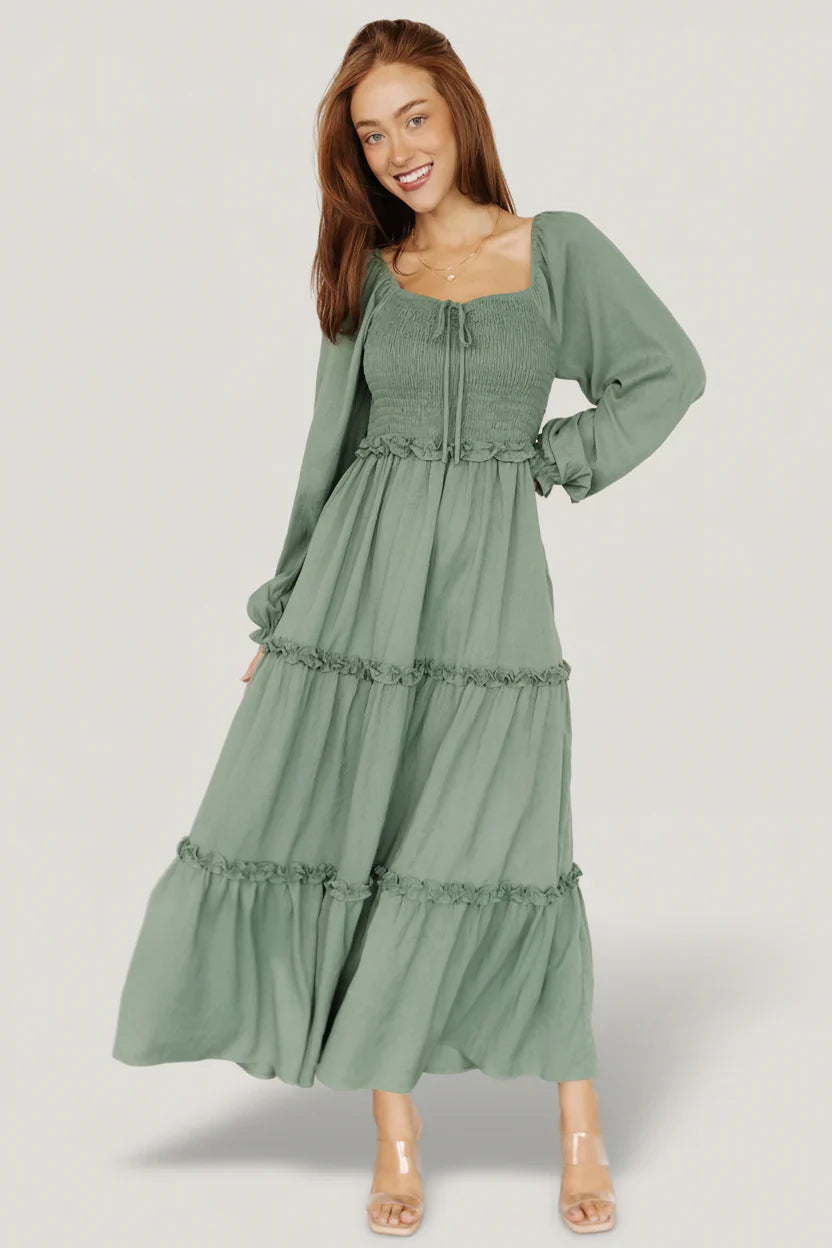 Britta Maxi Dress | Dark Sage