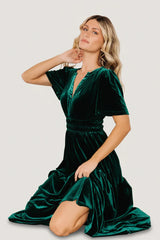 Artemis Velvet Maxi Dress | Emerald