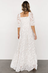 Paloma Smocked Feather Maxi Dress | Off White