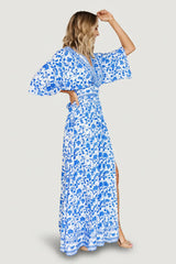 Watson Kimono Maxi Dress | Blue + White