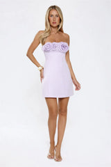 Rosette Strapless Mini Dress