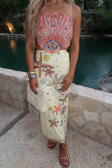 Shell Embellished Midi Dress-Sunlit