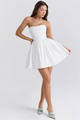 Livette - Corset White Mini Dress