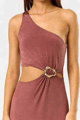 Amalfi Afterglow One Shoulder Maxi Dress