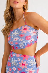 Malibu Blooms Crop Top - Extra Small