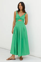 Cherry Kisses Maxi Dress Green