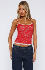 Lots Of Lust Lace Cami Red