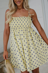 Julie Polka Dot Babydoll Dress-Butter Yellow