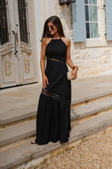 Lisa Halter Maxi Dress-Black