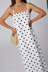 Sleeveless Polka Dot Poplin Dress