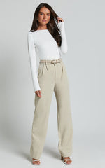 Alexie Top - Jersey Long Sleeve Scoop Neck Top in White