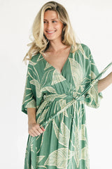 Kalea Maxi Dress | Green + Off White