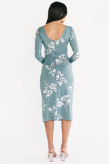 Valeria Midi Dress | Vintage Teal + Silver