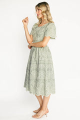 Margot Eyelet Midi Dress | Sage
