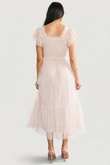 Elowyn Lace Top Midi Dress | Natural