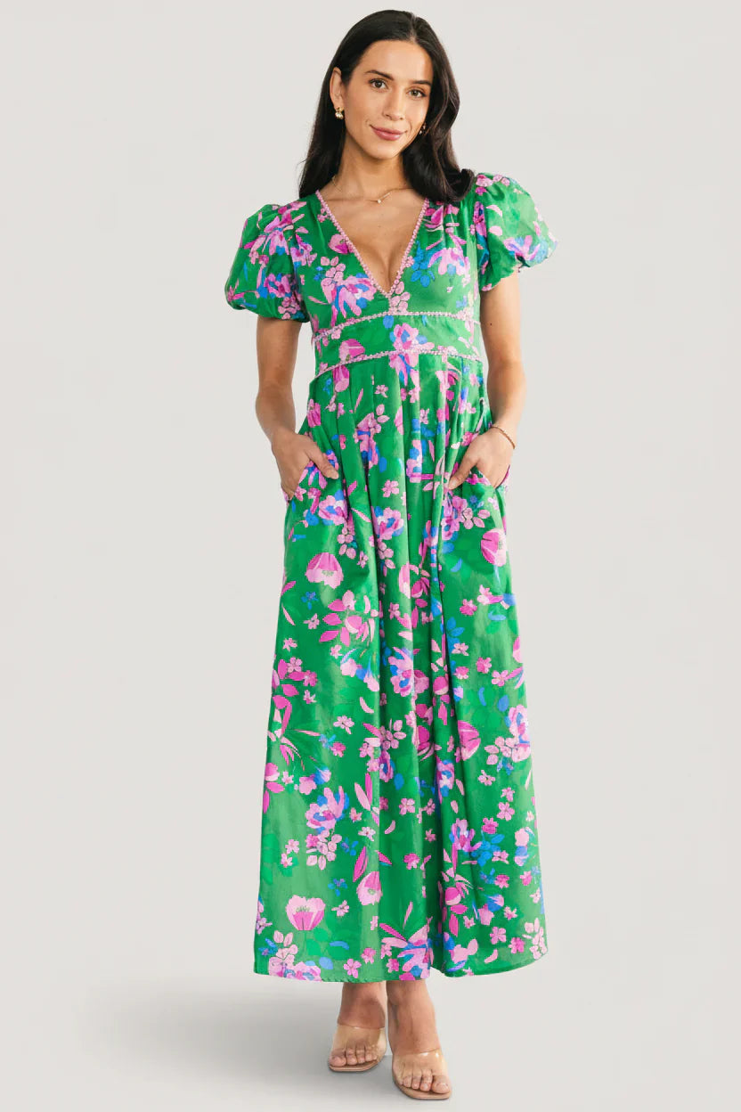 Anya Maxi Dress | Green Multi Print