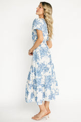 Holland Dress | Off White + Blue