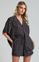 Brunita Shorts - High Waisted Tie Shorts in Sol De Cruz