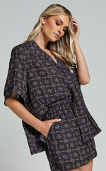 Brunita Shorts - High Waisted Tie Shorts in Sol De Cruz
