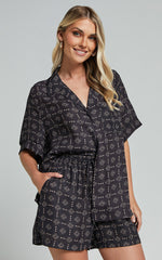 Brunita Shorts - High Waisted Tie Shorts in Sol De Cruz
