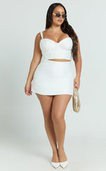 Janice Top - Bustier Crop Top in White