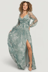 Nara Tulle Maxi Dress | Dusty Green Floral