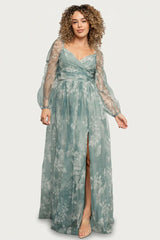 Nara Tulle Maxi Dress | Dusty Green Floral