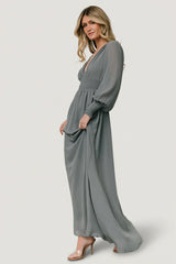 Olivia Maxi Dress | Dusty Blue