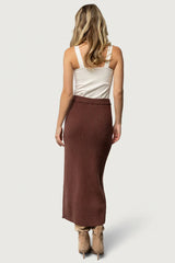 Blair Rib Knit Skirt | Mahogany