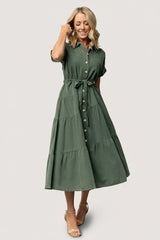 Logan Button Up Dress | Green