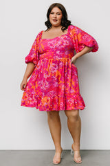 Levy Sweetheart Mini Dress | Fuchsia Multi