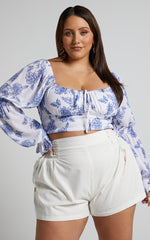 Hermilisa Shorts - Tie Side Shorts in White