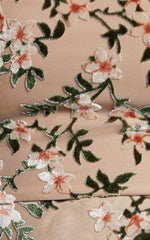 Jessell Midi Dress - High Split Strapless Dress in Beige Floral