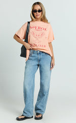 Jessica Top - Aperol Oversized Print Tee in Orange