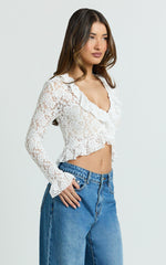 Lioness - Long Nights Long Sleeve Top in Porcelain