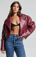 Lioness - Staten Island PU Jacket in Mulberry