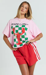 Liv Two Piece Top and Shorts Set - Monte Carlo Lobster T-shirt Set in Pink