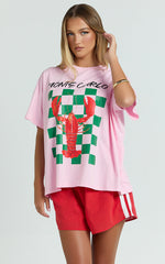 Liv Two Piece Top and Shorts Set - Monte Carlo Lobster T-shirt Set in Pink