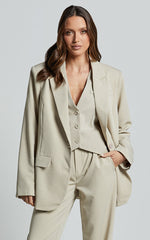 Lorcan Blazer - Oversized Boyfriend Fit Blazer in Stone