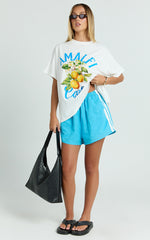Luna Two Piece Top and Shorts Set - Amalfi T-shirt Set in White