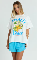 Luna Two Piece Top and Shorts Set - Amalfi T-shirt Set in White